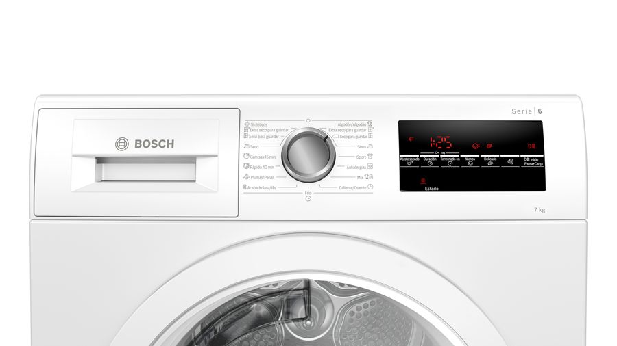 Secadora Bomba Calor Bosch WTR85V91ES - A++, 8kg, Condensación, Sensor  Humedad, Display - ElectroCity