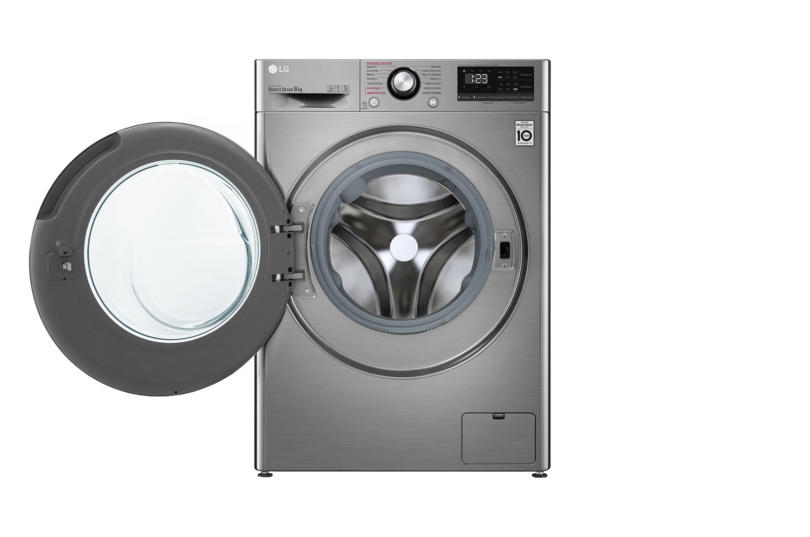 Lavadora LG F4WV3009S6S - Clase B, 9kg, 1400r, AI Inverter DD, Vapor,  Detección Carga, Acero Inox - ElectroCity