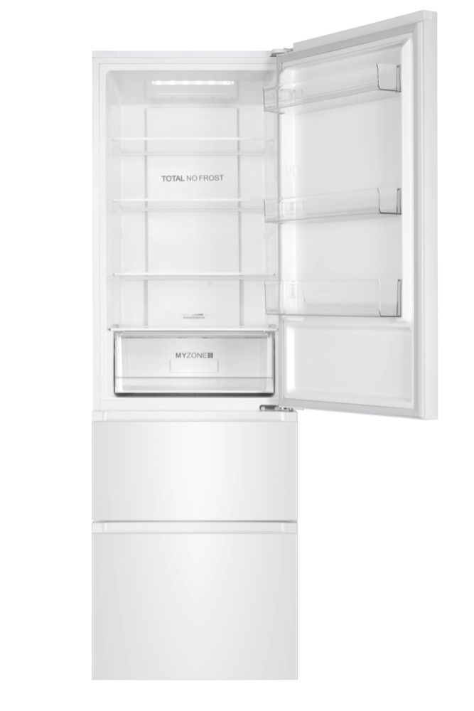 Frigorífico Combi Haier HTR3619ENPW - Clase E, 190x60cm, NoFrost, 3  Puertas, ZonaFresh, Blanco - ElectroCity