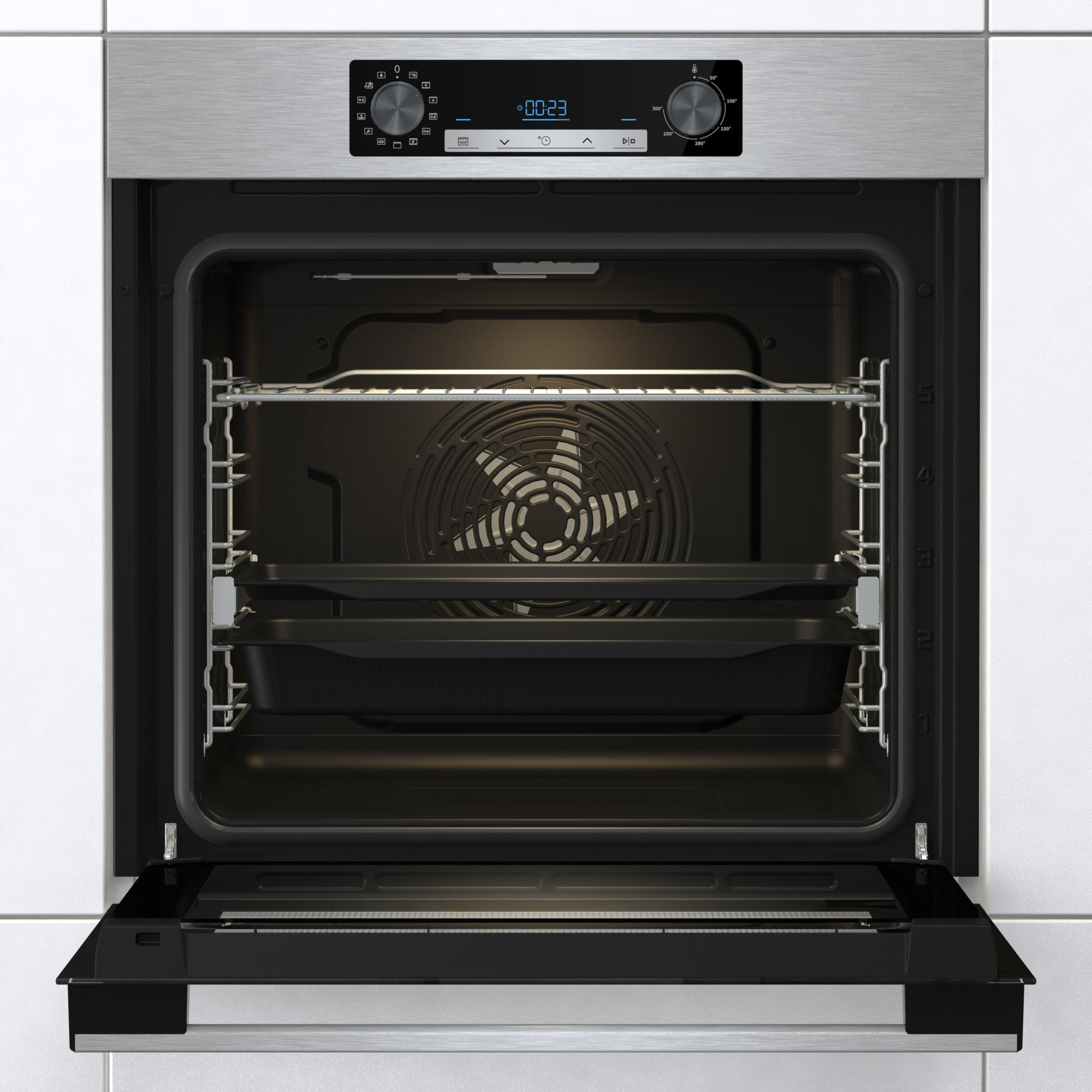 Hisense BSA65226AB Horno Multifunción con Vapor y Función Freidora de Aire  sin Aceite, Capacidad 77L, Cocción Simultanea 5 Niveles, ventilador XXL