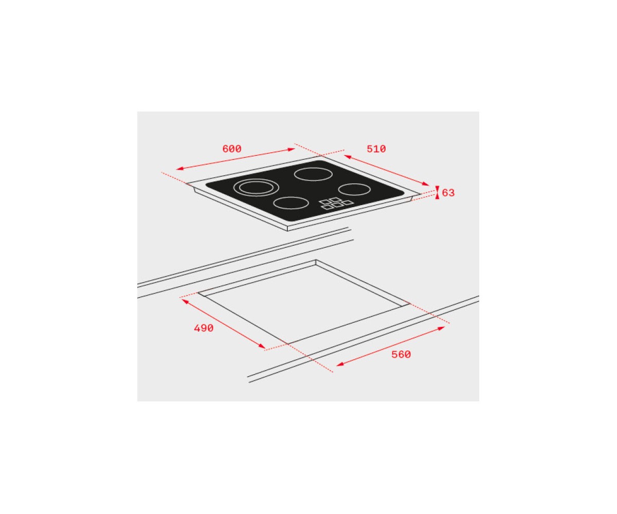 Placa Vitrocerámica - Balay 3EB721LR, 4 Zonas, 60 cm, Negro, Biselado