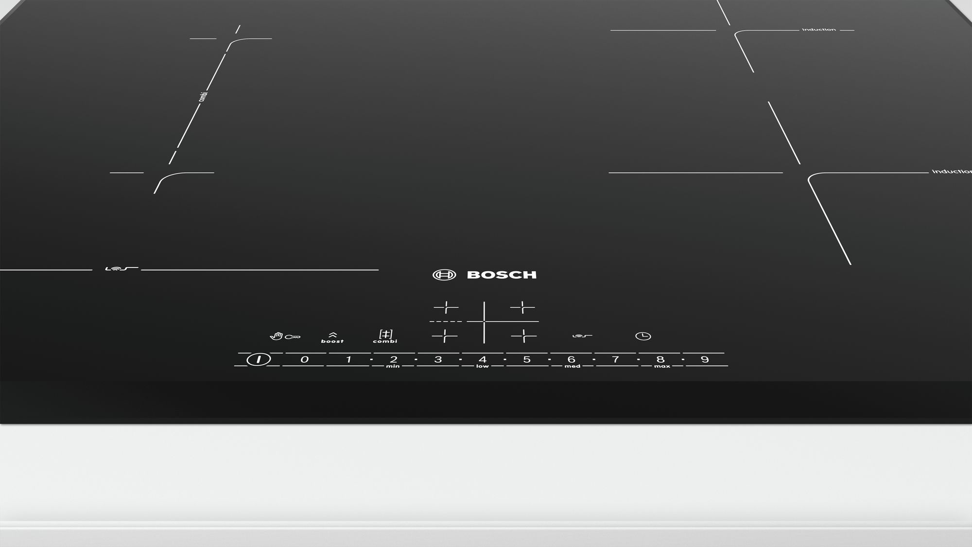 Placa Inducción Bosch PVS651FC5E - 4 Zonas, 60cm, CombiZone, PerfectFry,  DirectSelect, 17 Potencias - ElectroCity