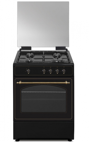 Cocina Gas Butano Vitrokitchen RU6060B - 4 Fuegos, 60x60cm, Horno 64L,  Doble Vidrio, Negra Rústica - ElectroCity