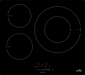 Placa inducción Ártica AEI6323 - 3 Zonas (1 Grande 32cm), 9