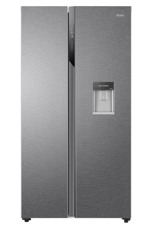 Frigorífico Americano Haier HSR3918EWPG - Clase E, 521L, 178x91cm,  Dispensador, MultiFlow, Inox - ElectroCity